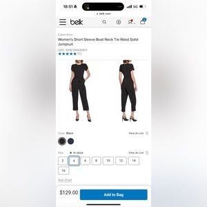 Calvin Klein Women’s Tie-Waist Jumpsuit